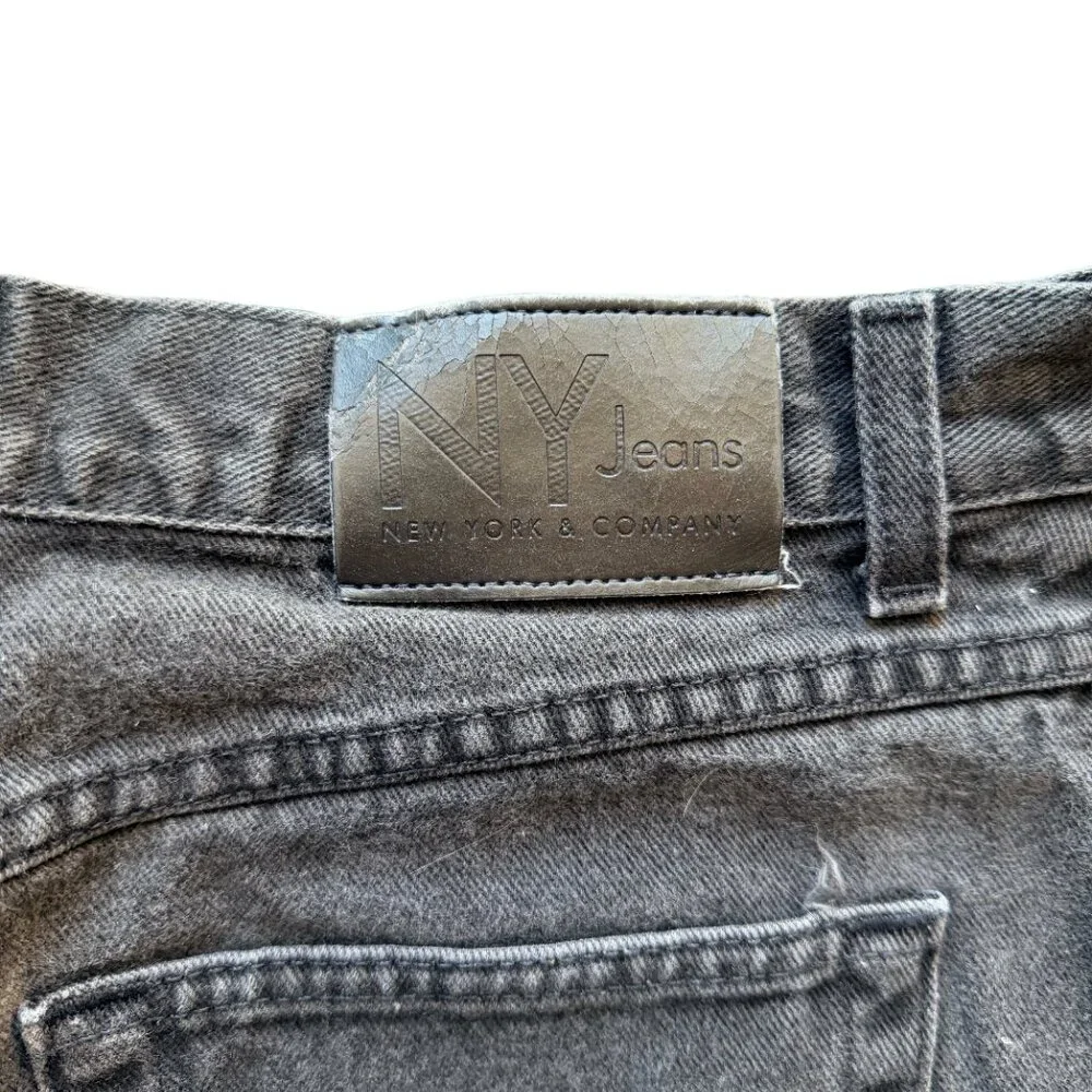Vintage NY Jeans Black High Waisted Mom Jeans 90s Size 12 Cotton Denim
